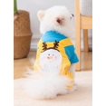 thumbnail image 1 of 1pc Adorable Snowman Printed Spliced Four-Legged Dog Jumpsuit For Pet, Autumn And Winter, Outdoor, 1 of 5