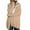 Khaki, variant on Womens Fuzzy Fleece Open Front Hooded Long Cardigan Jackets Sherpa Outerwear Coats Gray M