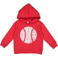 thumbnail image 2 of Inktastic Distressed Baseball in White Toddler Hoodie, 2 of 4