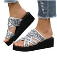 thumbnail image 6 of HAOTAGS Summer Wedge Sandals for Women Comfortable Walking Platform Sandals Silver Size 9.5, 6 of 6