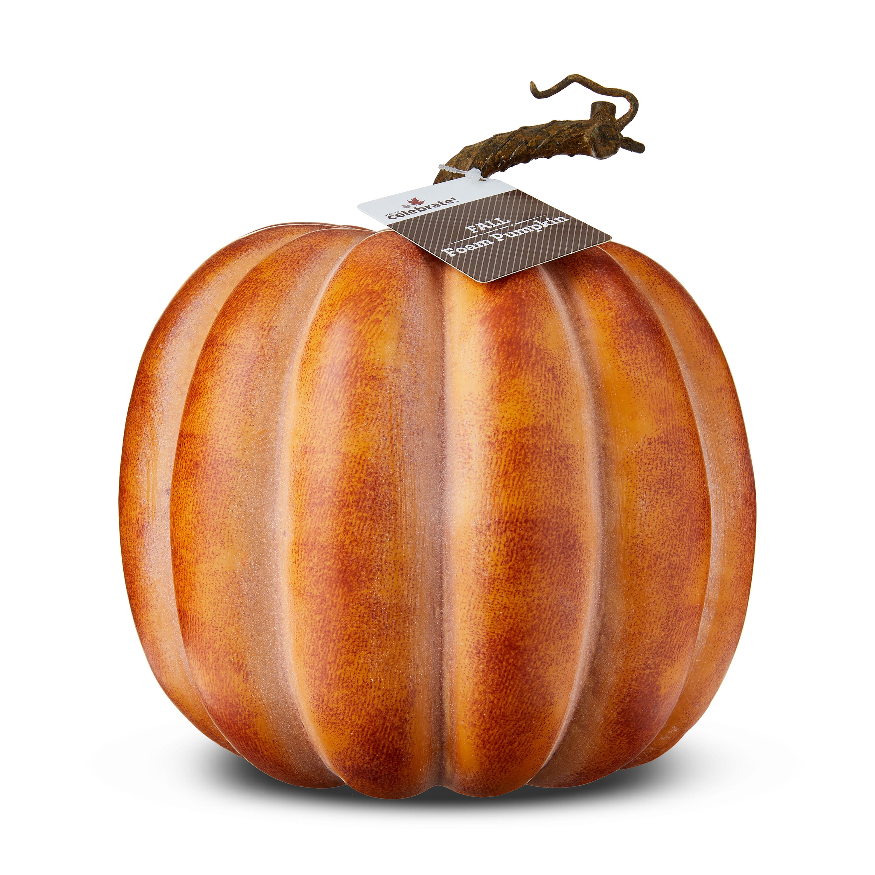 Foam Pumpkin Tabletop Decoration, Orange, 8", Harvest by Way To Celebrate