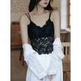 thumbnail image 6 of Deago Women's Floral Lace Bralette Deep V Sexy Racerback Lace Bra with Removable Padded Crop Top Everyday Bra (Black, S/M), 6 of 11