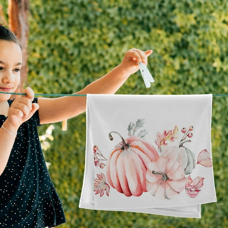 Watercolor Fall Pumpkin Hand Towels for Bathroom Harvest Clipart Halloween Kitchen Towel 2 PCS Ultra Soft and Highly Absorbent Decorative Fingertip Face Bath Towels for Spa Hotel 28.3 x 14.4 Walmart.c...