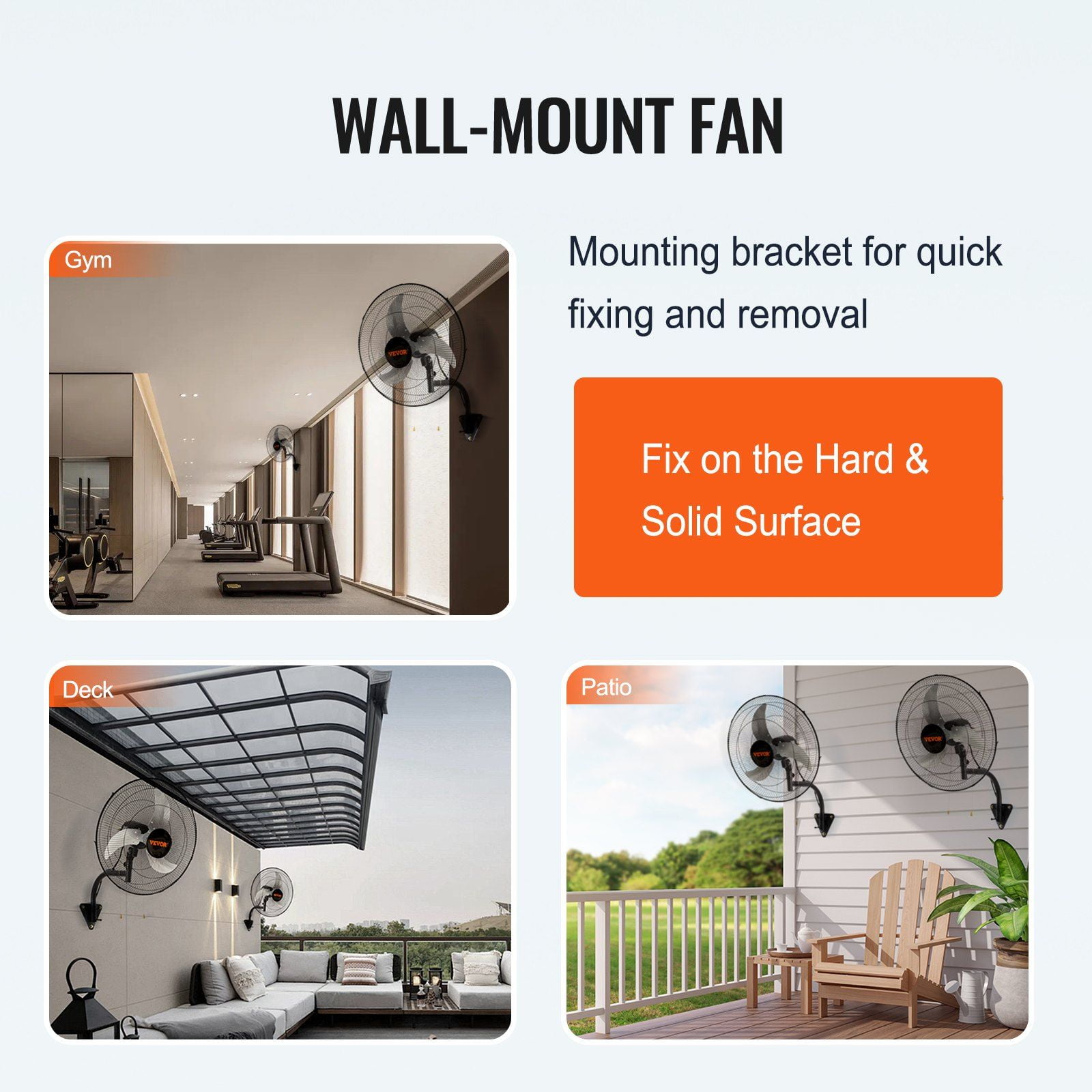 Wall Mount Fan 18 Inch 2 Pack, Oscillating Industrial Fans 3 Speed High Velocity 4000 CFM for Warehouse, Garage, Basement, Workshop, Commercial & Residential