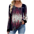 thumbnail image 4 of Cutuoiiu Athletic Shirts for Women Fashion Print Square Neckline Casual Button Long Sleeve Tops Gifts, 4 of 6