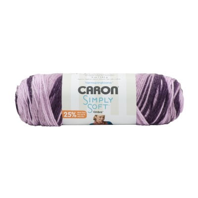 Caron Simply Soft Ombre Yarn, Grape Purple