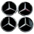 thumbnail image 2 of 4 Uds Insignias Emblema Cubo Llantas 75MM Tapas Centrales para AMG C E S G ML, 2 of 9