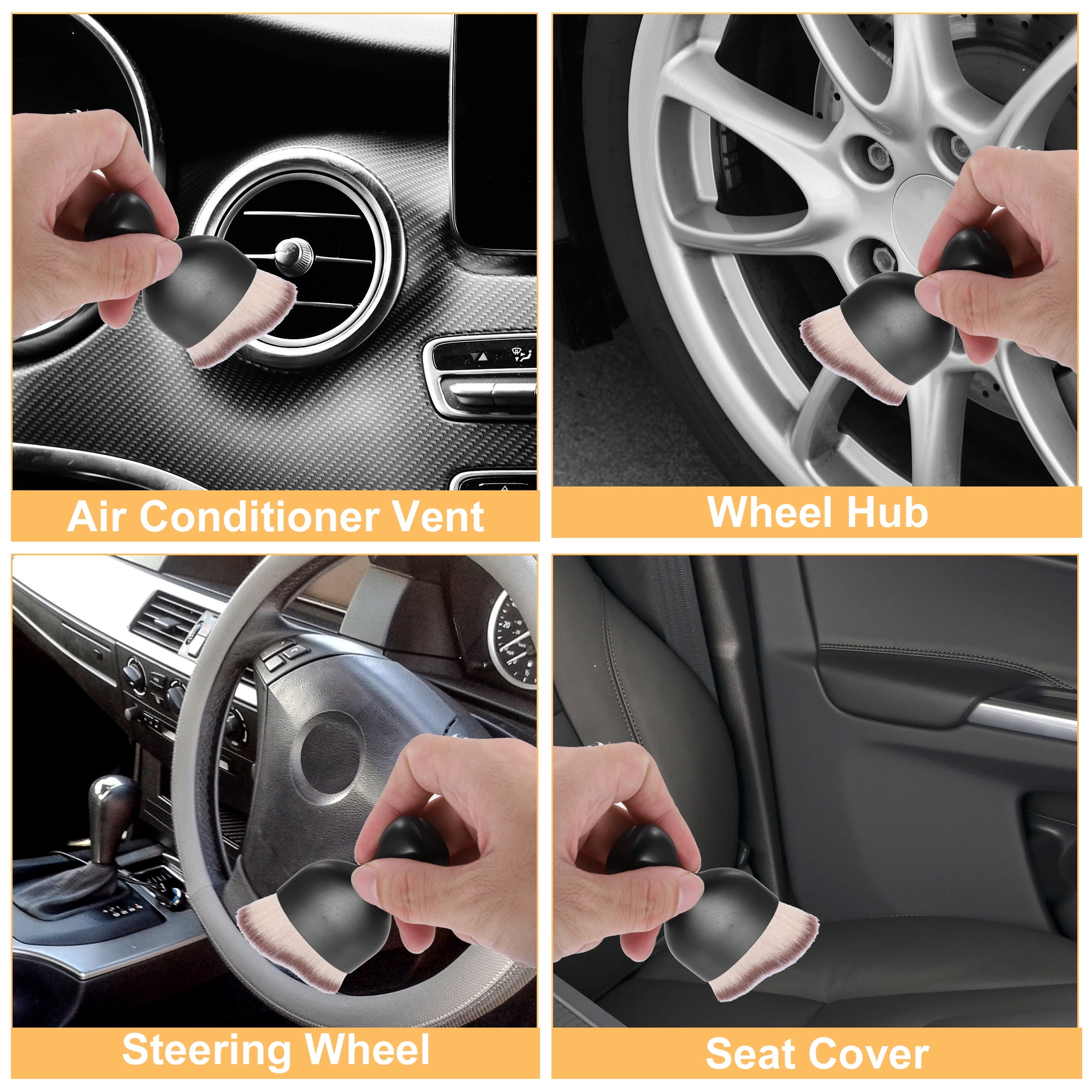 Unique Bargains Interior Detailing Brush Soft Bristles for AC Vents Dashboard