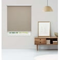 thumbnail image 2 of Linen Avenue Cordless Coastal Blackout Standard Roller Shade– UV Protection, Room Darkening Window Covering for Home & Office –Tan Driftwood 41 W X 66 H (Arrives 1/4" Narrower), 2 of 9
