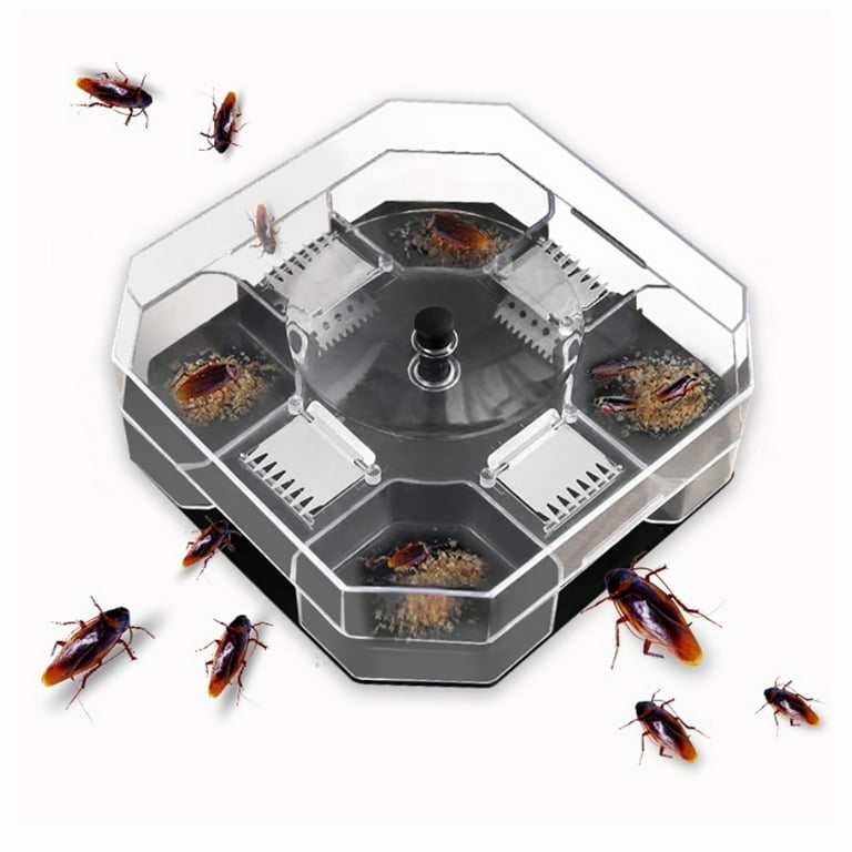 LNGOOR Cockroach Trap with Baits Plastic Reusable Non-Toxic Bug