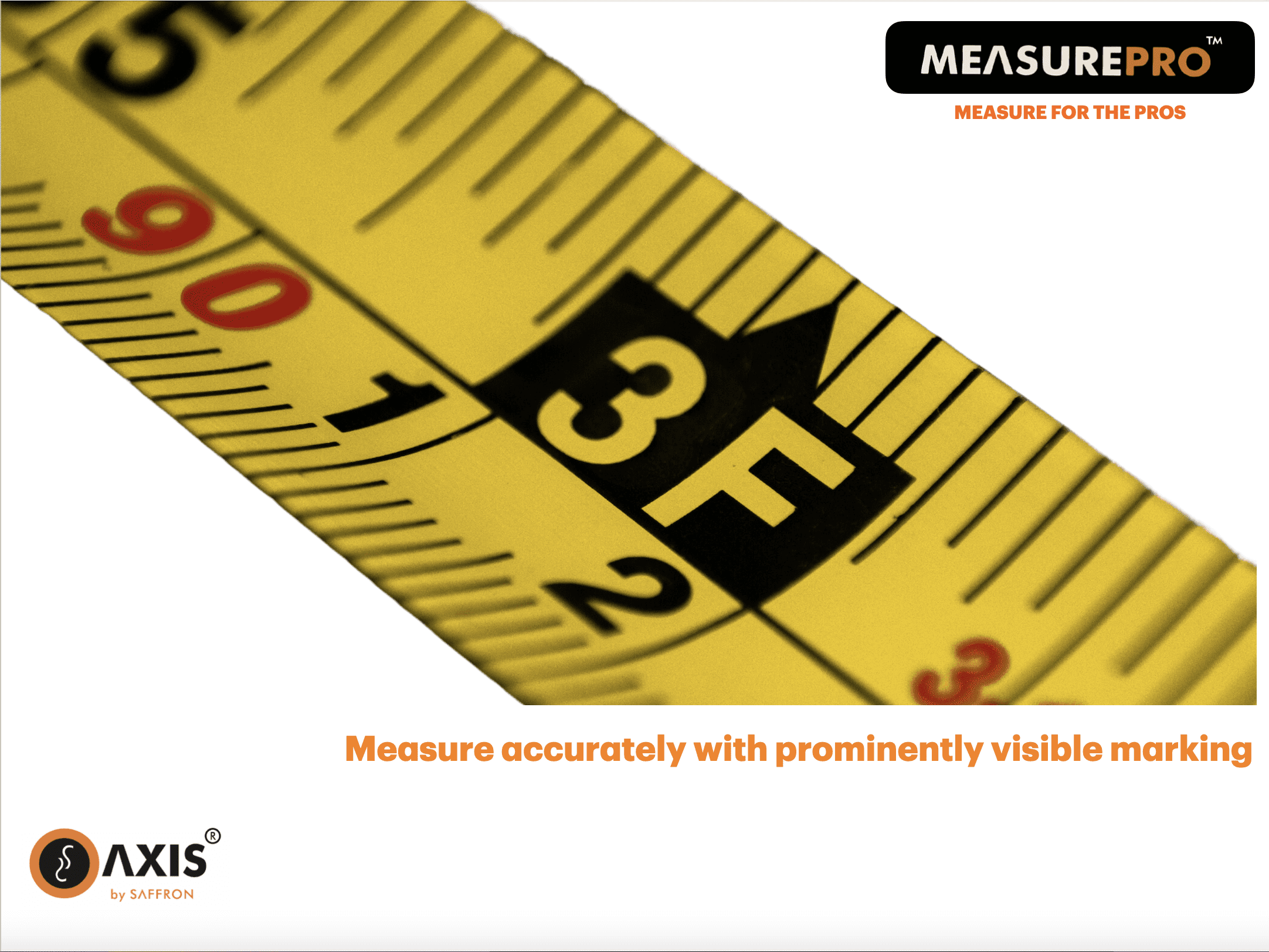AXIS® MEASUREPRO™ 25mm Dual-Sided Tape Measure with Magnetic Hook, 2 Stop Autolocks, 8m/27ft