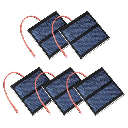 

Uxcell 5Pcs 0.6W 5.5V Mini Solar Panel Module DIY with 100mm Wire