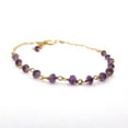 thumbnail image 2 of Amethyst 3.5mm Rondelle Shape Faceted Cut Beads 7 inch Adjustable Gold Plated Clasp Bracelet for men, women, unisex. Link Chain Stacking Bracelet.|LINK_00268, 2 of 4