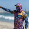 thumbnail image 3 of Mens UPF 50+ Sun Protection Shirts Hoodie with Mask Quick Dry Long Sleeve Print Lightweight Fishing Shirt Hiking Top Multicolor 3XL, 3 of 5