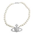 thumbnail image 1 of Collar de perlas Gentle Diamond Planet para mujer, gargantilla vintage de lujo ligera de alta gama, cadena de lana para el cabello, 1 of 6