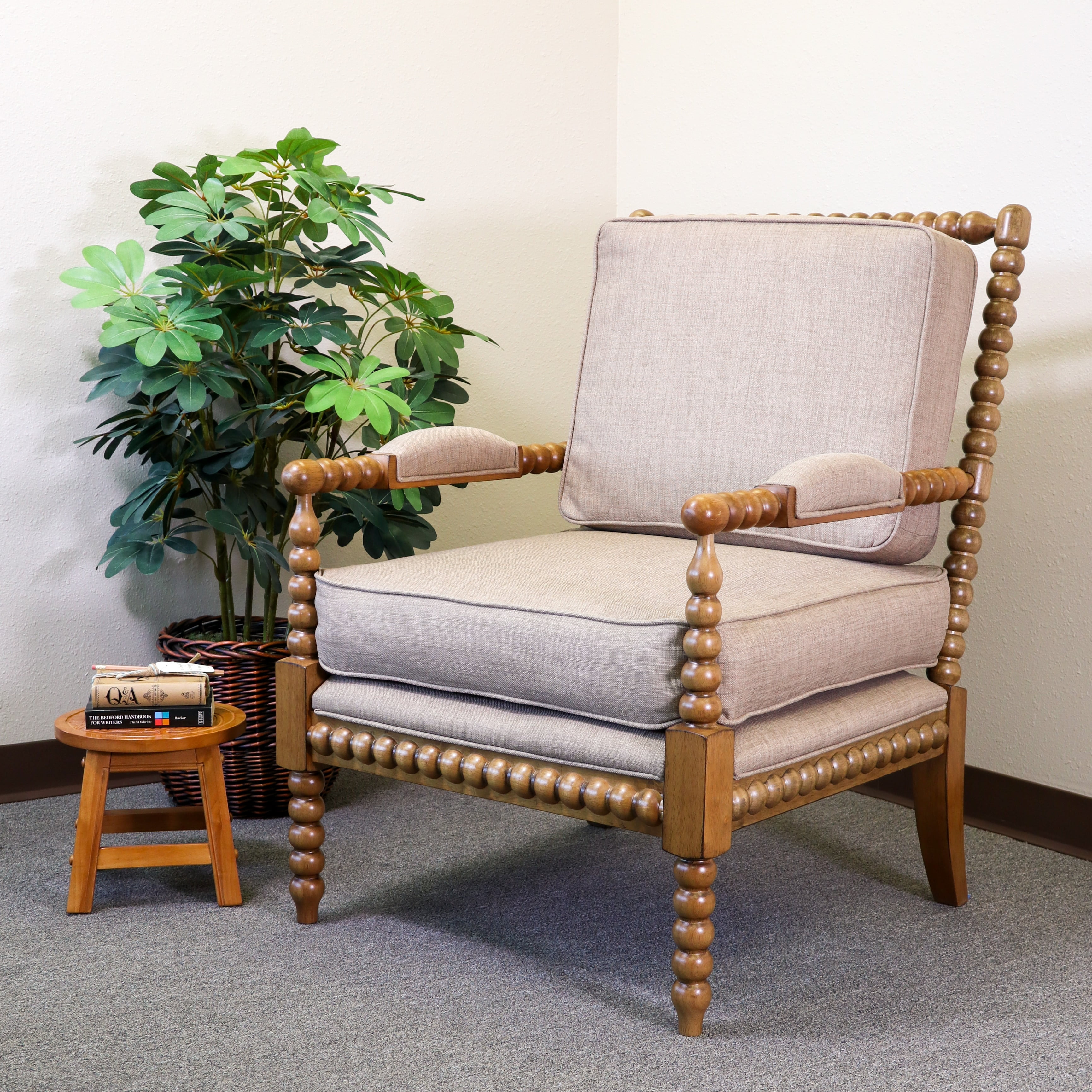 DTY Indoor Living Silverthorne Spindle Chair,Weathered Oak/Mocha