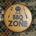 thumbnail image 2 of Placa Metal Vintage Zona Barbacoa Pintura Hierro Redonda Arte Pared Bar para El 30x30cm, 2 of 8