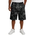 thumbnail image 4 of UDAUDU Camo Mens Cargo Shorts Elastic Drawstring Waist Multi Side Pockets Loose Fit Daily Outdoor Casual Shorts Black 4XL, 4 of 6