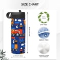 thumbnail image 5 of 18 Oz Insulated Sports Bottle, Outdoor Sports Gym Handheld Portable Casual Stainless Steel Water Bottle, Straw With Lid Train, 5 of 9