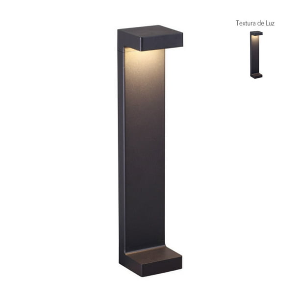 Lampara Exterior, Sobreponer Piso Negro Integrado Led 9w