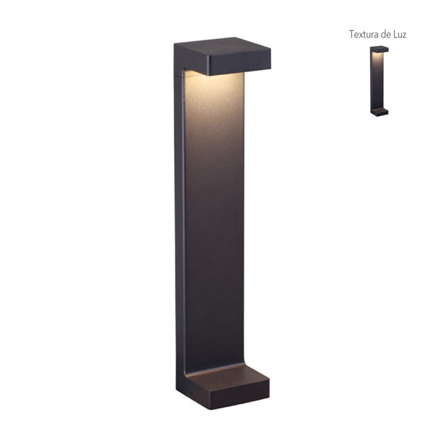 Lampara Exterior, Sobreponer Piso Negro Integrado Led 9w