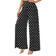thumbnail image 5 of Textilo Polka Dots Pants for Women Wide Leg Elastic High Waisted Pant with Pockets Trouser Casual Comfy Lounge Y2k Loose Fit 2026 Slacks,Black 3XL, 5 of 5