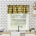 thumbnail image 2 of Sunflower Buffalo Plaid Check Valance Curtain Yellow Floral Black White Stripe Plants Rod Pocket Valance Window Treatments 1 Panel Short Curtains for Kitchen Farmhouse Decor 54x18 in, 2 of 6