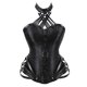 thumbnail image 1 of Gibobby Vientre delgado y sexy Corsé de corte de tubo gótico ajustado con cuello lateral mujer Top 11 con cremallera Halter Shapeware (Negro, XL), 1 of 4