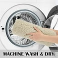 thumbnail image 5 of Bathroom Contour Rug Non Slip Bath Mat Water Absorbent Soft Microfiber Shaggy Bathroom Mat Machine Washable Bath Rug for Bathroom Thick Plush U Shape Toilet Rug (20 x 24, Light Tan), 5 of 6