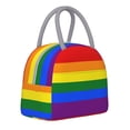 thumbnail image 2 of Lunch Bag Rainbow Flag Reusable Insulated Lunch Tote Cooler Box for Women Men Light Grey, 2 of 7