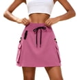 thumbnail image 2 of Sentmoon Skirts for Women High Waist Mini Skirts for Women Comfy Solid Color with Zipper with Pockets Regular Fit Women Skirts for Work and Office 2XS-XL, 2 of 8