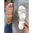 thumbnail image 1 of Women's Fashion Rhinestone Decorated Flat Sandals, 1 of 4