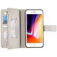 thumbnail image 4 of Funda cartera GANGXUN para iPhone SE 2020/2022 , cuero PU con tarjetero, cremallera, correa de mano, soporte y protección 401°, 4 of 6
