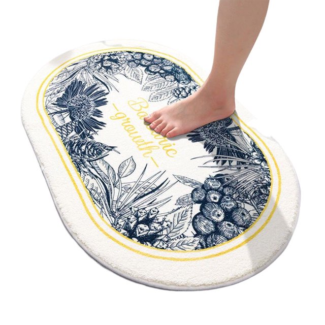 Floor Polyester Mat Absorbent Cartoon Bathroom Carpet Bathroom Safety Comfortable Area Rug Living Room Home Beside Bathtub Bedroom Type1