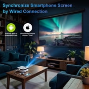 TOPVISION 1080P Mini Projector with Bluetooth, Outdoor Movie Projector with Keystone Correction, Up to 240 Screen, Compatible with HDMI, TV Stick, Phone, PS5, USB for Home Theater & Gaming