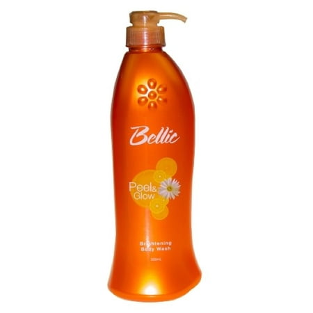 Bellic Peel and Glow Brightening Body Wash - Whitens and Exfoliates with Glycolic, Kojic and Salicylic (Best Skin Whitening Shower Gel)