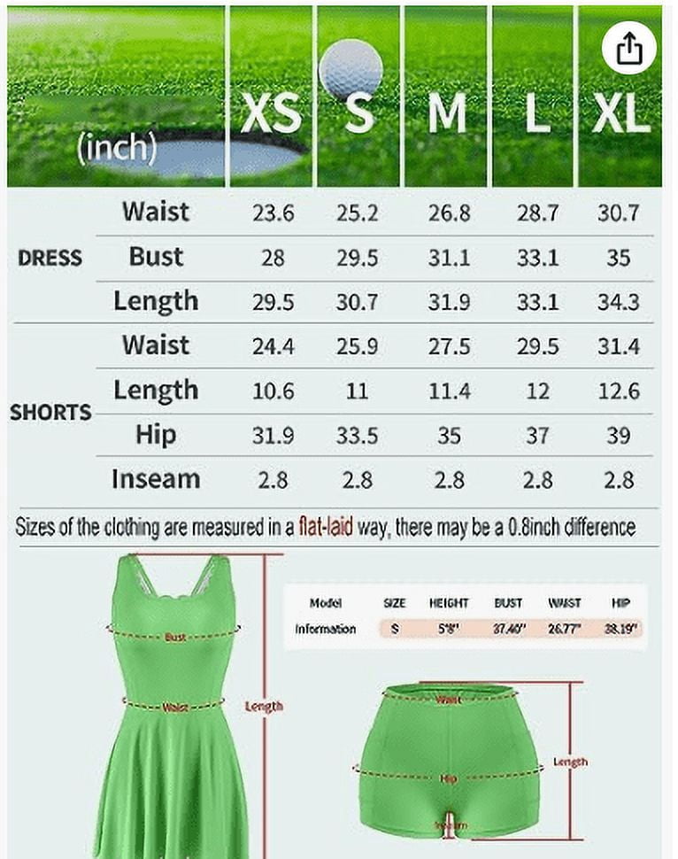 Women's V Back Tennis Golf Dress with Shorts and Built-in Bra Athletic Dress with Pockets