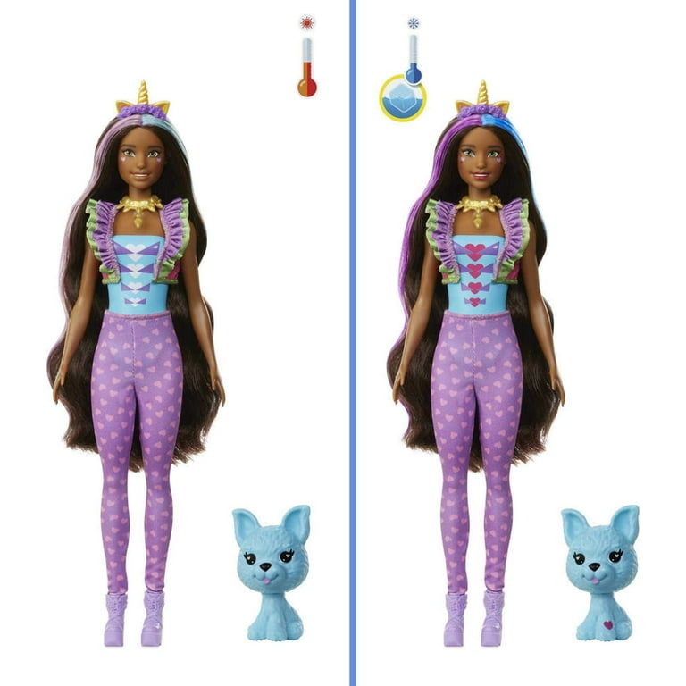 New Barbie Colour Reveal Peel Doll with Unicorn Fantasy Fashion