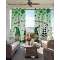 thumbnail image 6 of St. Patrick's Day Kitchen Curtains Ombre Green Gnomes Shamrock Gold Coin Plaid Cafe Short Curtains for Bathroom Blackout Window Curtain Small Window Treatment Drapes for Bedroom Living Room 52"x45"x2, 6 of 9