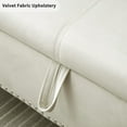 thumbnail image 5 of Storage Bench for Bedroom End of Bed Zarler Rolled Armed Velvet Ottoman Couch Long Bench Bedroom Bench with Storage, Beige, 5 of 8