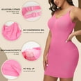 thumbnail image 4 of MANIFIQUE Women Shapewear Dress Full Slip Tummy Control Body Shaper V Neck Adjustable Spaghetti Strap, 4 of 6