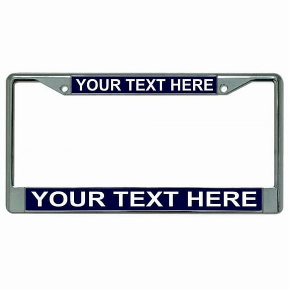 212 Main LPO1888 6 x 12 in. Custom Personalized Navy Blue & Chrome License Plate Frame