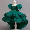thumbnail image 2 of Toddler Baby Girls Party Shinny Tulle Mesh Ruffles Sequin Princess Dress Tutu Puffy Pageant Gown 1-10Years, 2 of 7