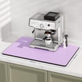 thumbnail image 2 of Coffee Mat, 16" x 24" Coffee Bar Mats for Espresso Machine Station Accessories and Organizer, Hide Stain Rubber Backed Absorbent Dish Drying Pad for Kitchen Counter, Cute Bar Decor Pad, Purple, 2 of 7