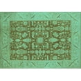 thumbnail image 1 of Ahgly Company Indoor Rectangle Oriental Turquoise Blue Traditional Area Rugs, 5' x 7', 1 of 4