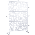 thumbnail image 3 of Tcbosik Metal Privacy Screen, Outdoor Freestanding Privacy Decorative Divider, Ideal for Patio, Deck, Garden, 76"H x 48"W, White, 3 of 8