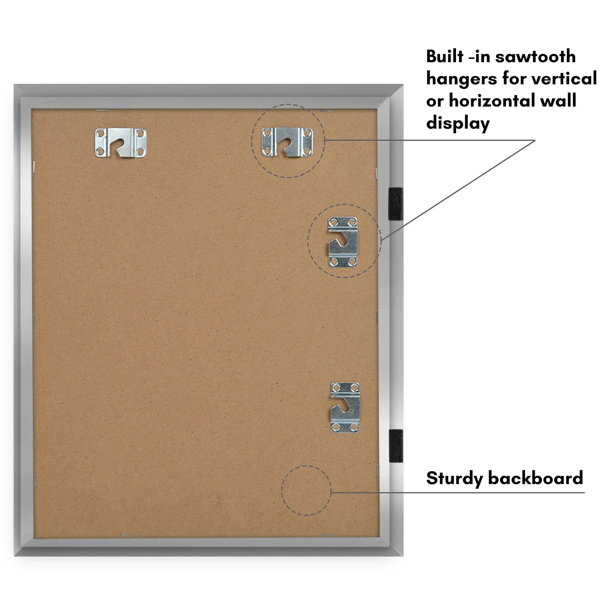 Americanflat 10x12.5 Kids Art Frame with 8.5x11 Mat Holds 100 Art Pieces Magnetic Letter Size Display Mini - Silver