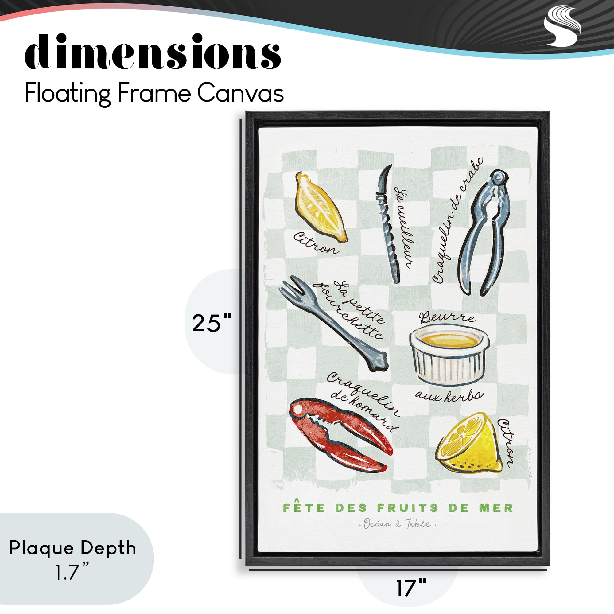 Stupell Industries Modern French Bistro Black Framed Floater Canvas Wall Art, design by Chad Barrett