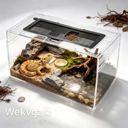 Wekvgz Mini Reptile Terrarium 11.8"x7"x6", Clear PC Hermit Crab Tank & Tarantula Enclosure