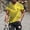 Yellow, variant on Up to 65% off USSUMA Colors Tshirt Graphic Holiday T Shirts Lapel Collar Long Sleeve Tee Tops for Man Trendy Athleisure T-Shirts Yellow L